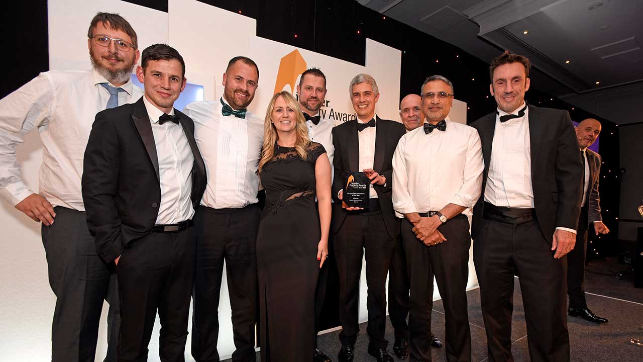 The project team presented with the award